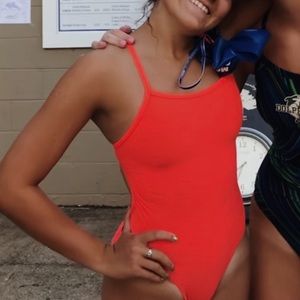 Jolyn orange one piece bathing suit